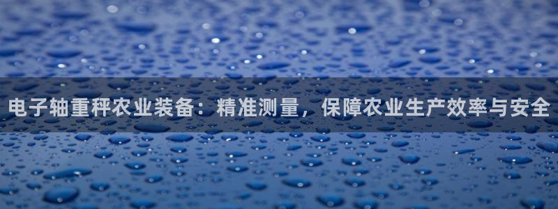威九国际的金融服务：电子轴重秤农业装备：精准测量，保障农业生