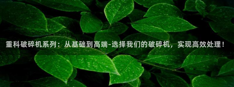 威九国际图片：重科破碎机系列：从基础到高端-选择我们的破碎机