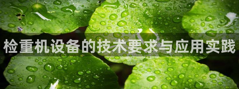 威九国际合作伙伴有哪些：检重机设备的技术要求与应用实践