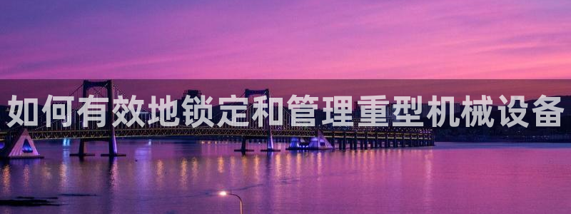 威九国际如何下载：如何有效地锁定和管理重型机械设备